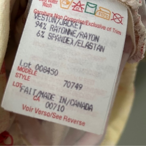 Joseph Ribkoff Ruched Watercolor Zip Top - Picture 4 of 15